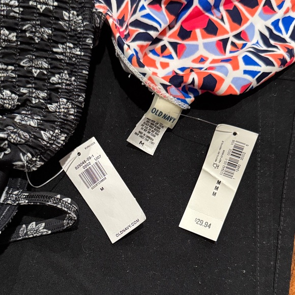 2 NWT Old Navy Colorful and Black Patterned One Piece Swimsuits - Picture 6 of 7